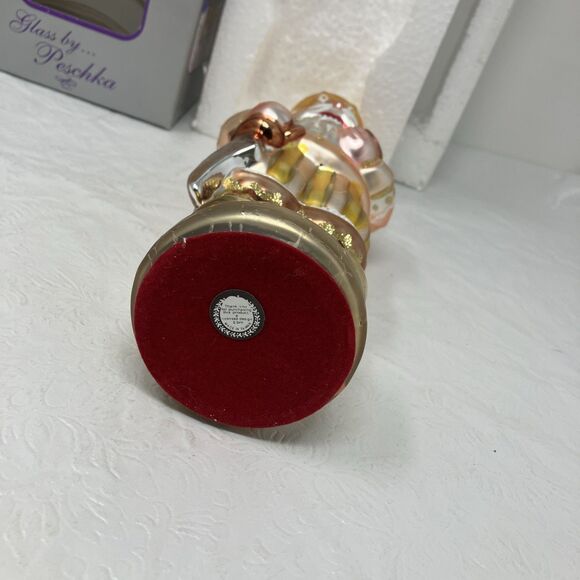 Vintage Hand Blown Glass Gold 10" Nutcracker by Peschka Christmas 1996 Figure - Picture 9 of 16